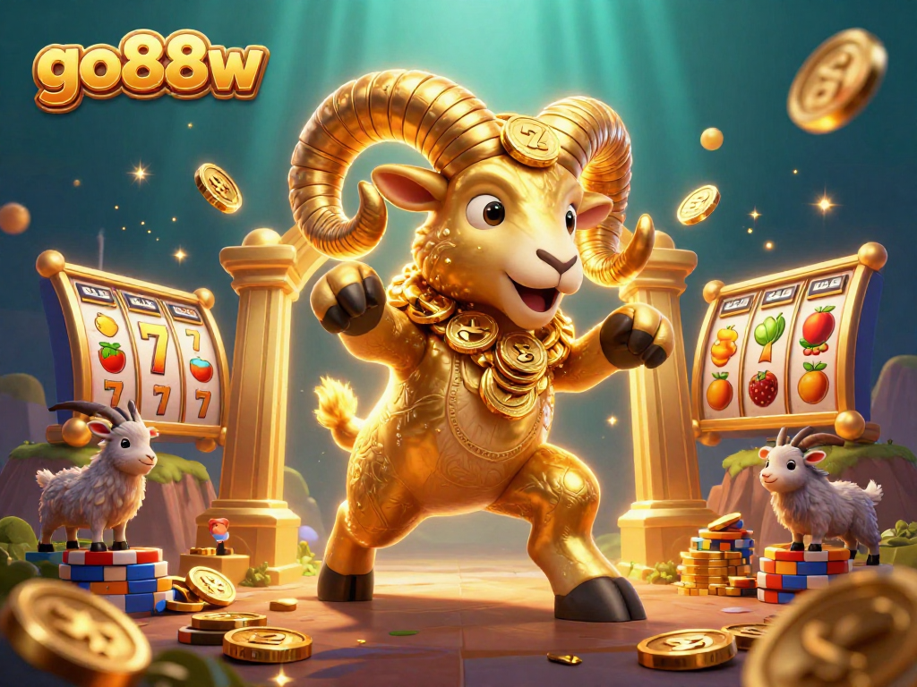 Experience exciting gameplay at go88w with a thrilling 3D casino scene filled with dynamic slot elements.