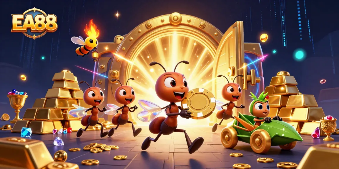Experience the excitement of EA88 with a team of cartoon ants on a treasure heist.