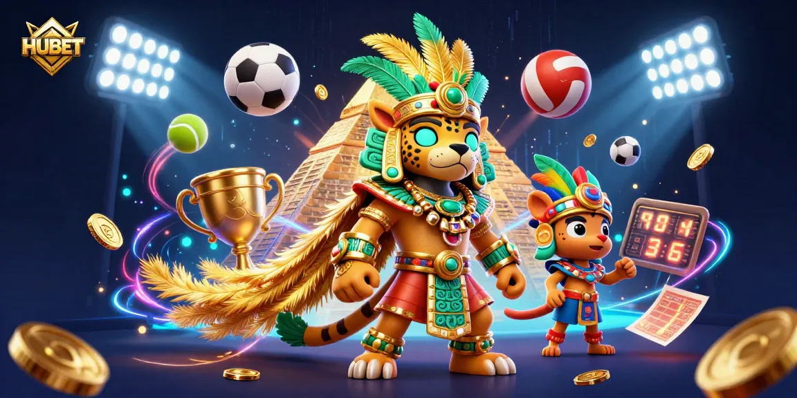 HUBET's 3D casino experience with dynamic sports elements, featuring vibrant characters and rich details.