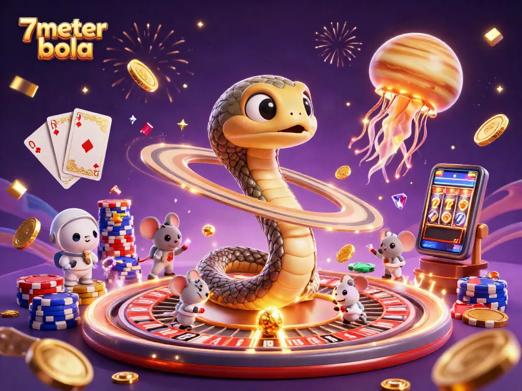 Experience thrilling bets with 7meter bola; a cosmic roulette adventure featuring cartoon characters.