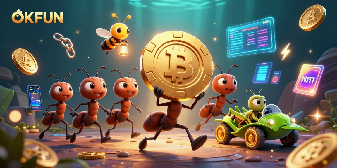 Experience thrilling heists with OKFUN's team of ants and their vibrant slot adventure.