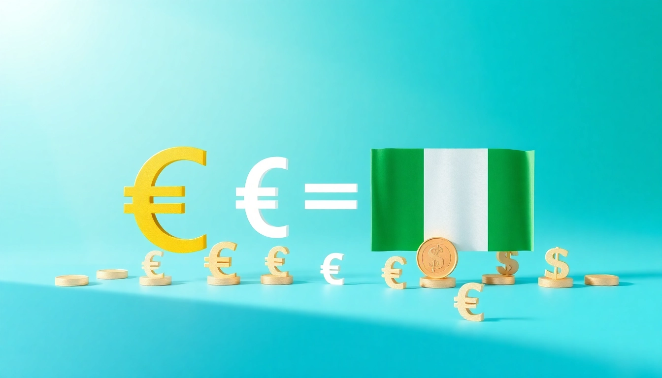 Visual representation of Euro to naira exchange rate highlighting current financial data context.