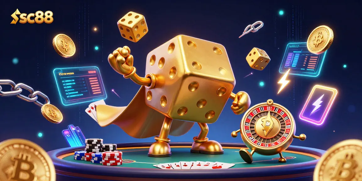 Experience thrilling luck with sc88 as cartoon dice golem and poker elements come alive.