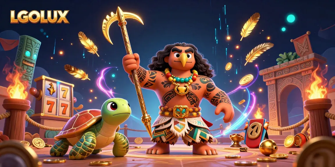 Engage with LGOLUX slots through this vibrant 3D fantasy scene filled with rich gaming elements.