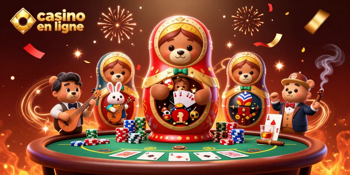 Découvrez des jeux captivants au casino en ligne avec des éléments festifs et compétitifs dans une scène dynamique.