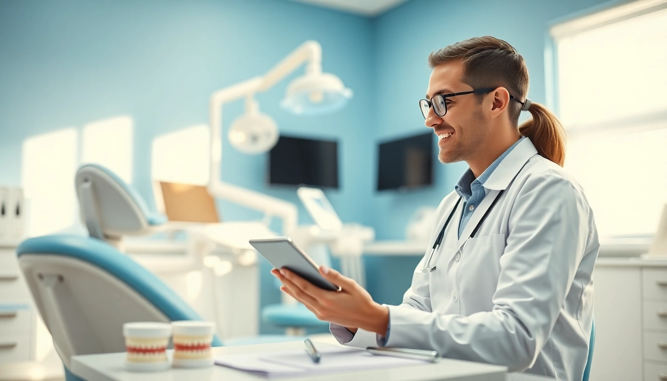 Engaging consultation with an edmonton orthodontist in a modern clinic, showcasing technology and expertise.