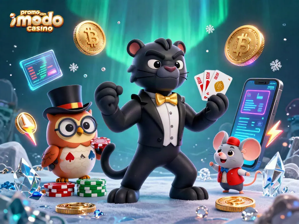 Play and win with the promo code for modo casino in a vibrant, festive slot scene illustration.