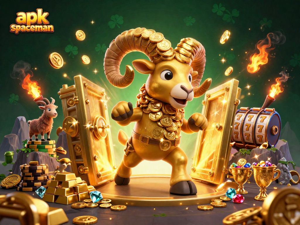 Experience winning strategies with apk spaceman at a dynamic casino illustration packed with treasures.