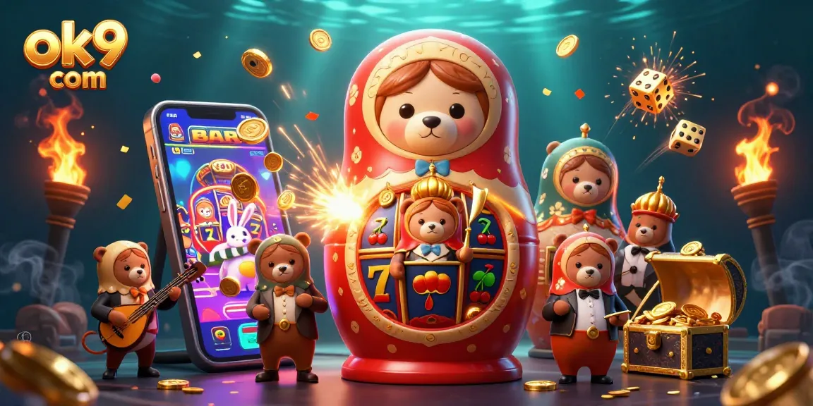 Experience excitement at ok9 com with vibrant casino characters and jackpot explosions.