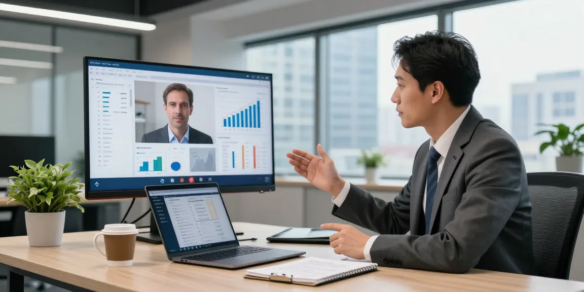Conseiller CIBC en vidéo conférence avec analyses financières dans un bureau moderne