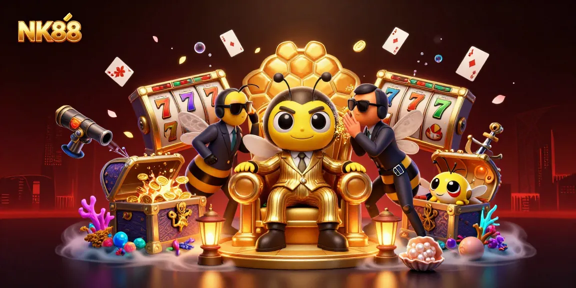Experience thrilling wins at NK88 with cartoon mob bosses and exciting slot game elements.