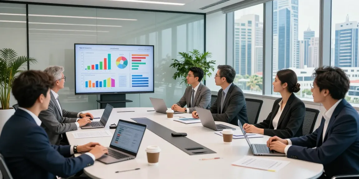 Collaborative team discussing Accounting Services in Dubai in a modern conference room
