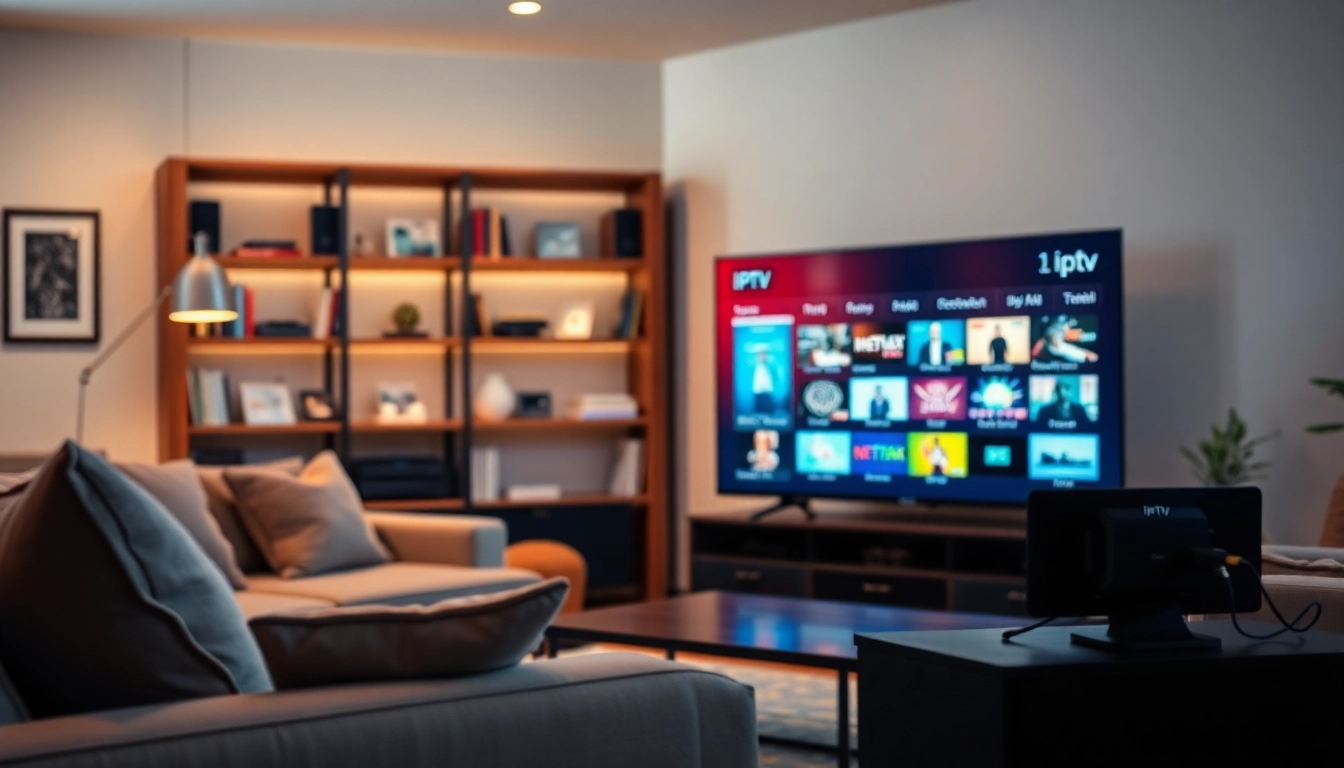 Experience free trial iptv with a vibrant setup in a cozy living room.