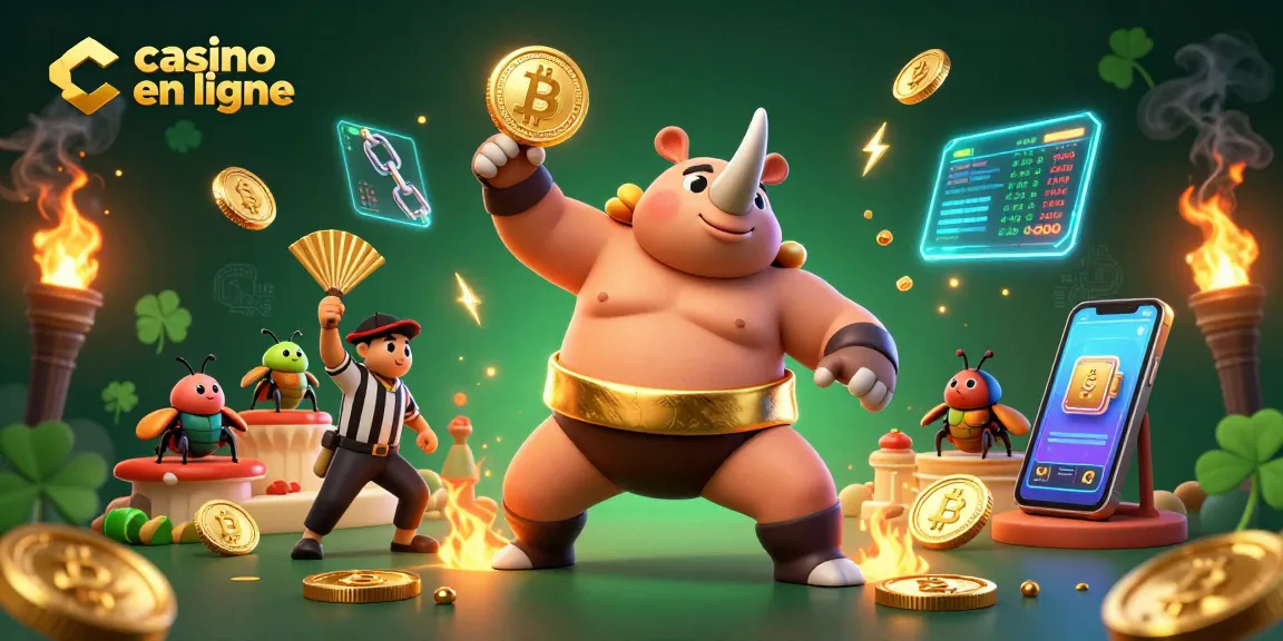 Dans ce casino en ligne, assistez au combat puissant d'un scarabée rhinocéros sumo champignon.