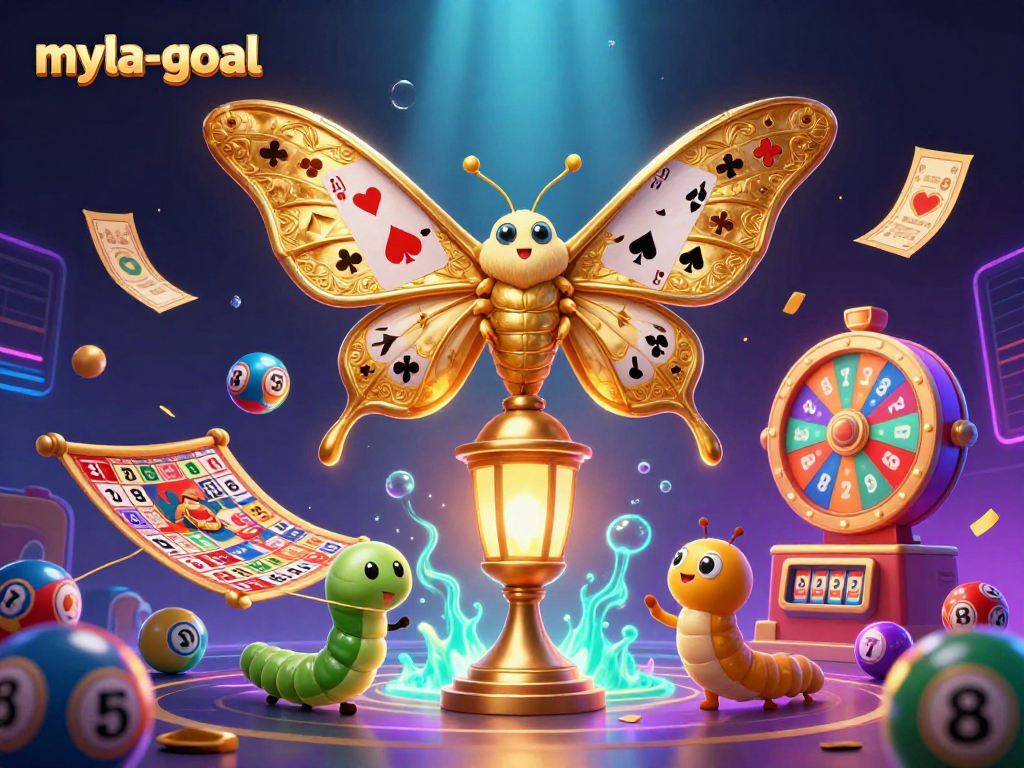 Experience the excitement of myla-goal with vibrant casino elements and playful characters.