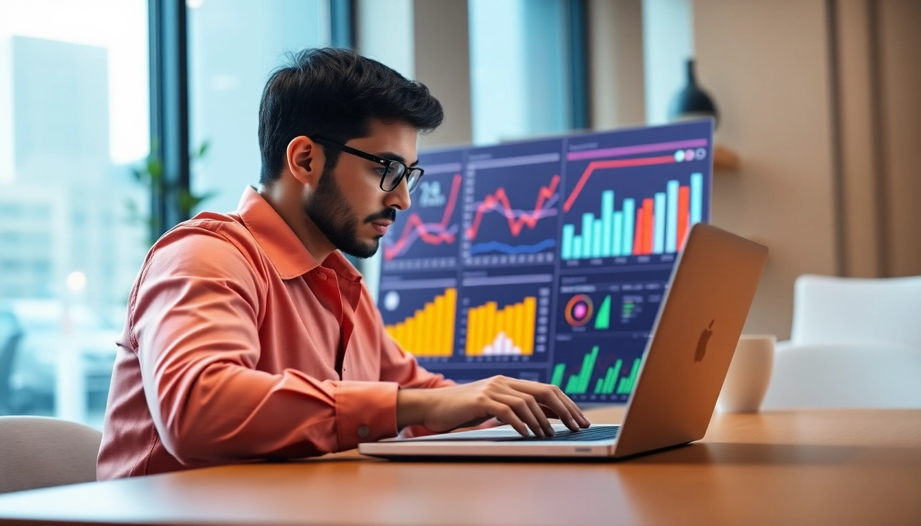 Implement effective aso tips in a vibrant workspace showcasing app metrics analysis.