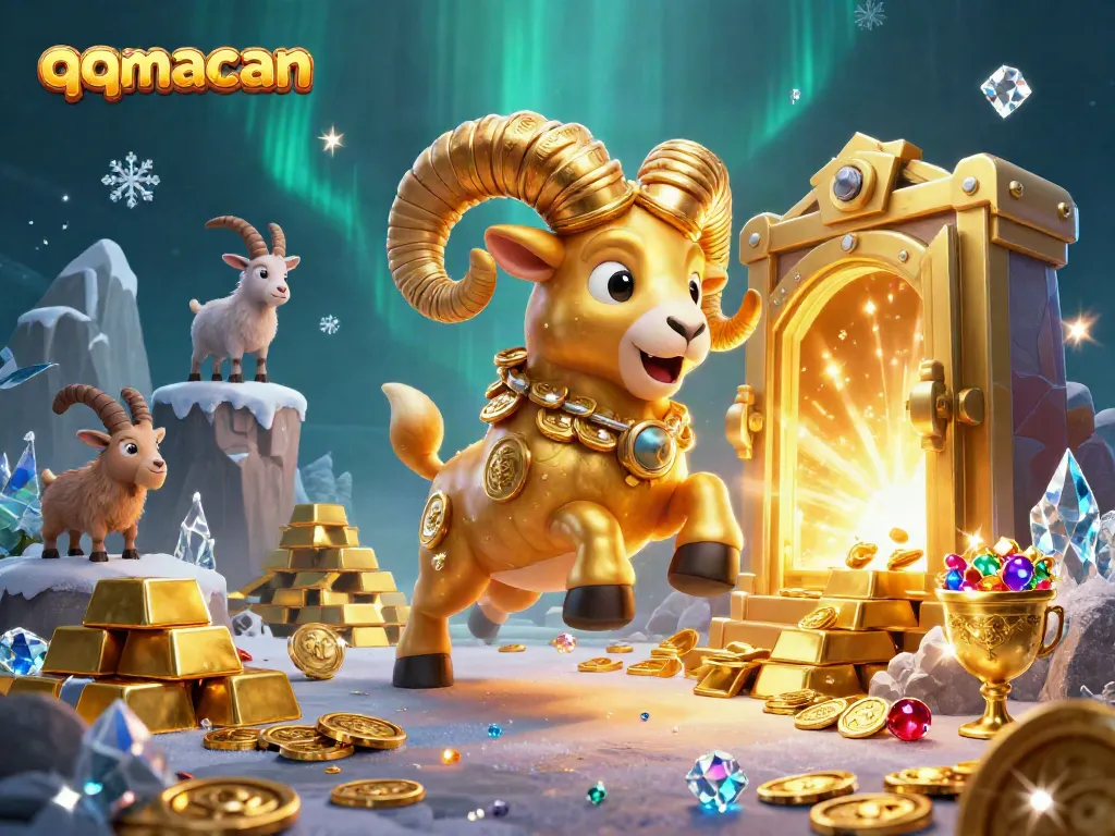 Engage in thrilling gaming at qqmacan with golden ram and rich treasure visuals.