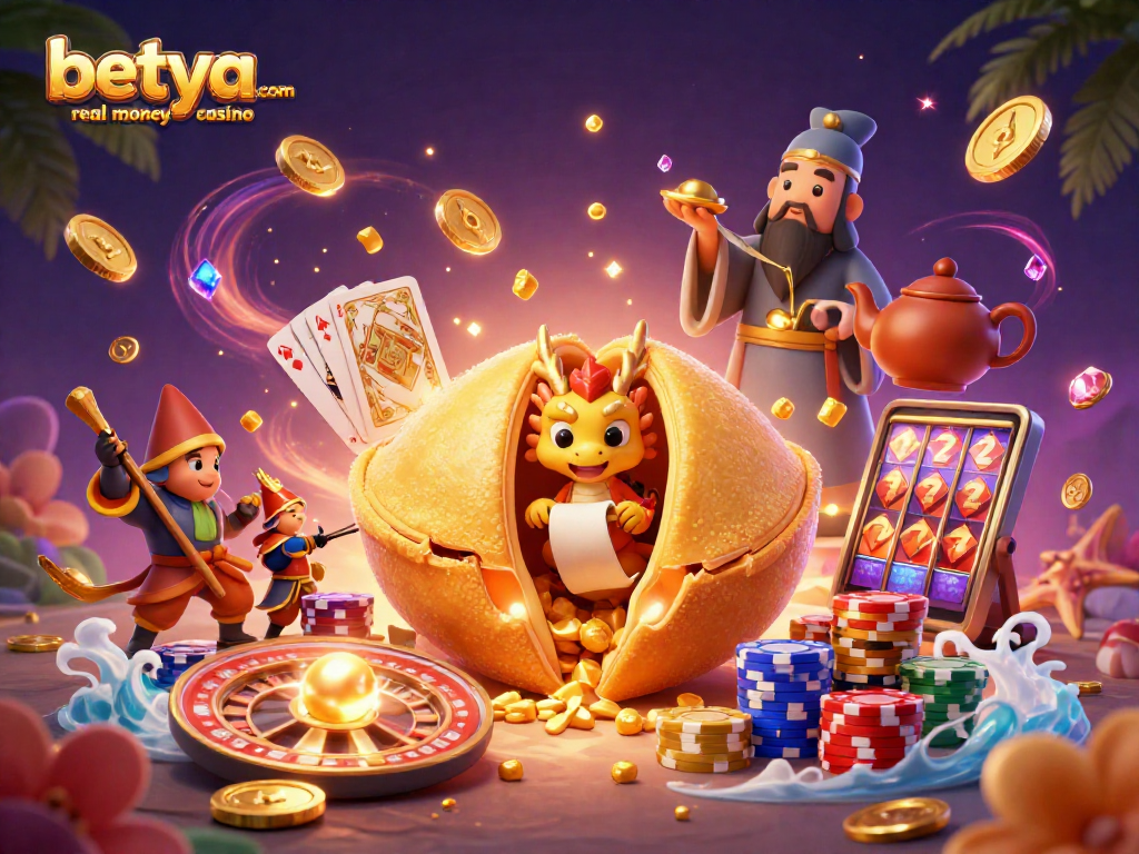 Engage with betya.com real money casino's vibrant gaming scene featuring dynamic characters and rich casino elements.