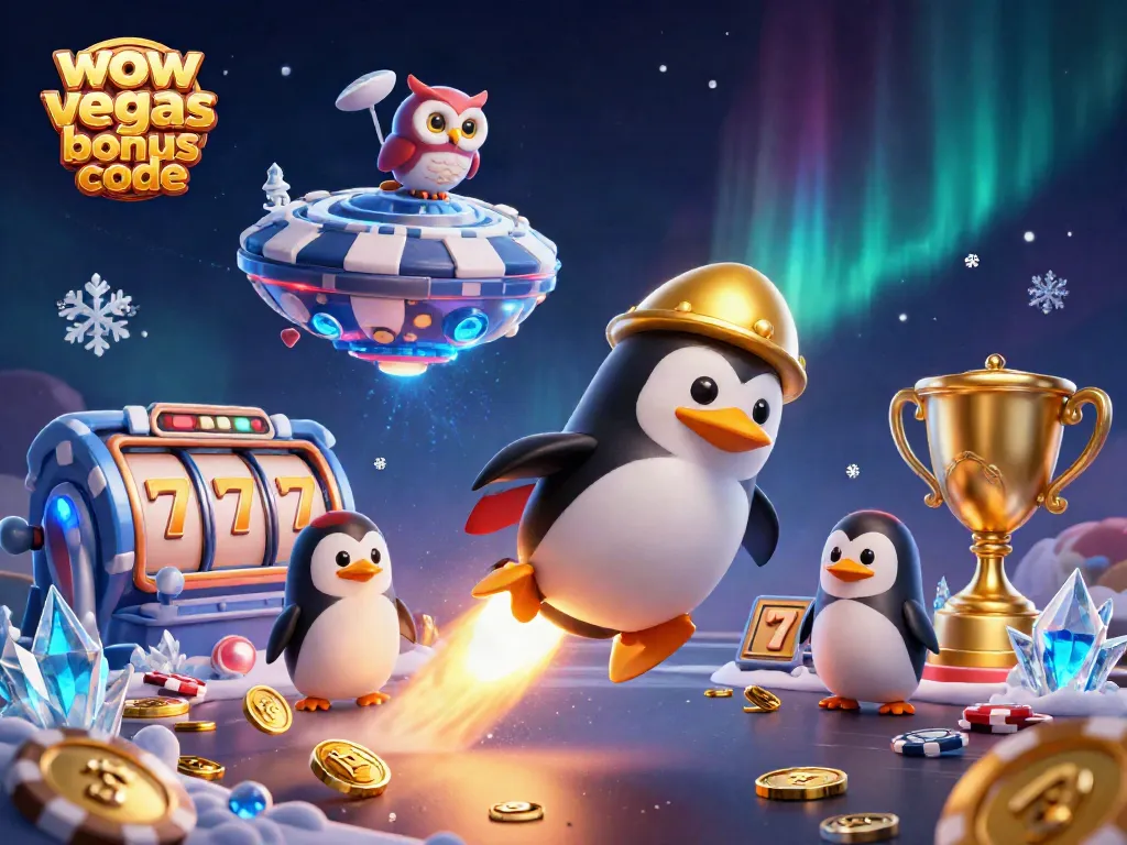 Spin the reels with wow vegas bonus code for exciting rewards in this vibrant casino illustration.