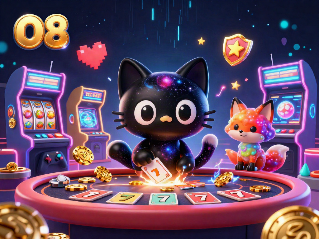 Experience the thrill of O8 capturing vibrant casino action with dynamic characters and elements.