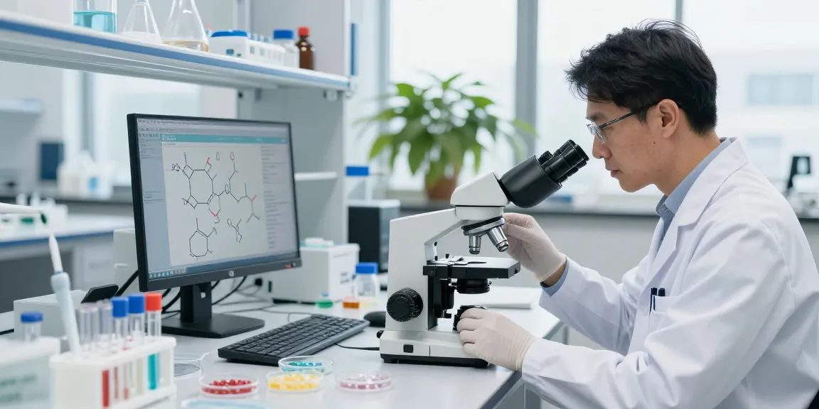 BPC-157 research in a modern lab environment focusing on peptide analysis.