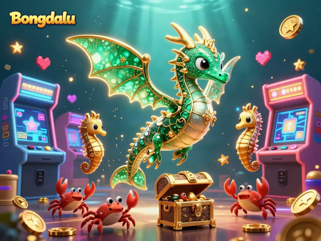 Bongdalu enhances gaming excitement with a vibrant underwater treasure scene featuring a dragon and seahorse.