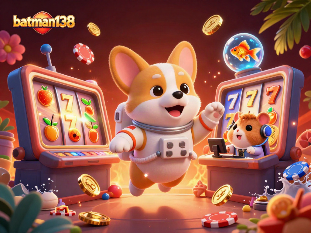 Boost your winnings at batman138 with a lively 3D illustration of a floating casino adventure.