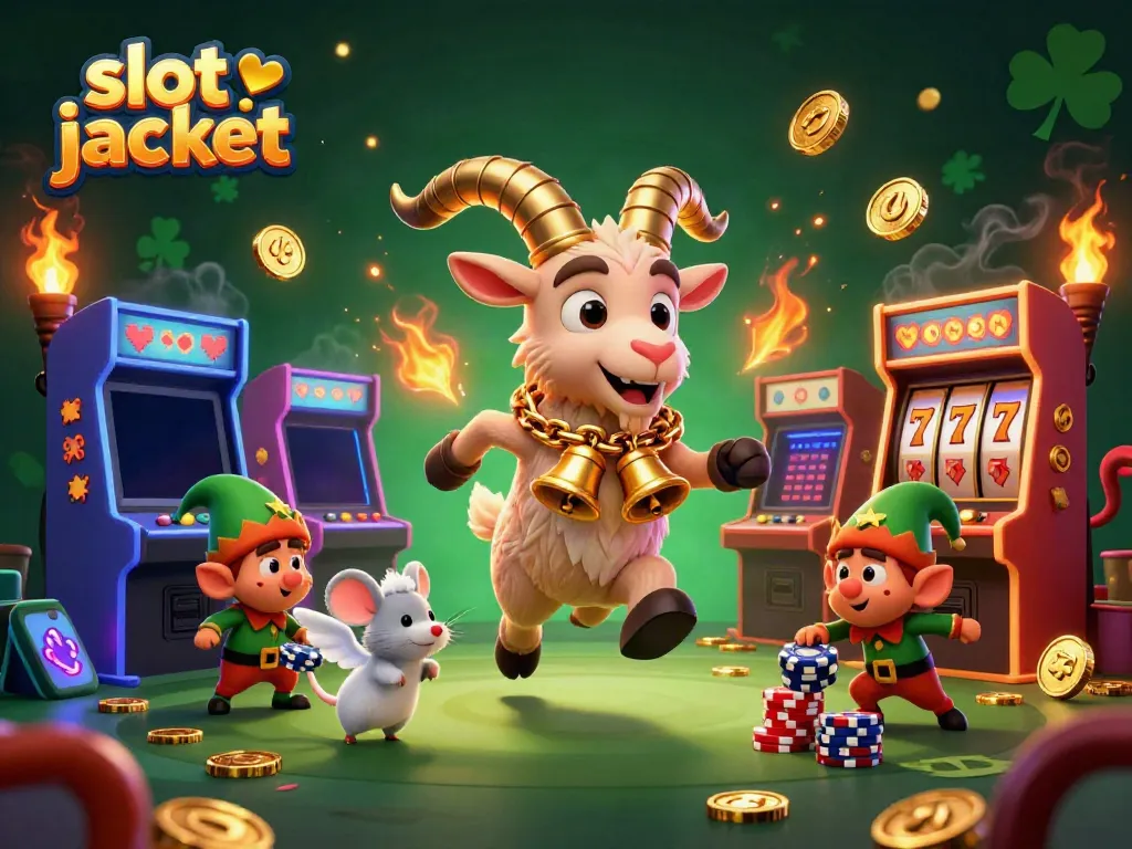 Geng seram di kasino dengan slot jackpot, gremlin nakal mencuri chip poker.