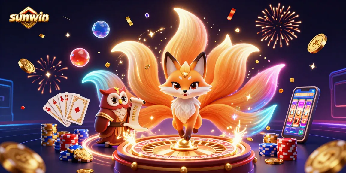 Experience sunwin's thrilling excitement with vibrant casino characters and dynamic game elements.