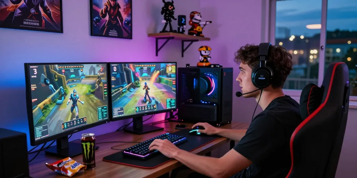 Engaged gamer on CIKA4D platform immersed in a dynamic online game environment with modern setup.