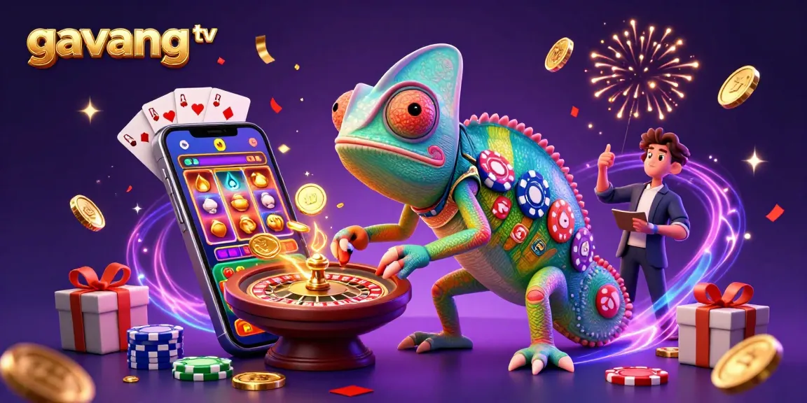 Experience exciting gaming moments at gavang tv with a vibrant chameleon casino owner and dynamic casino elements.