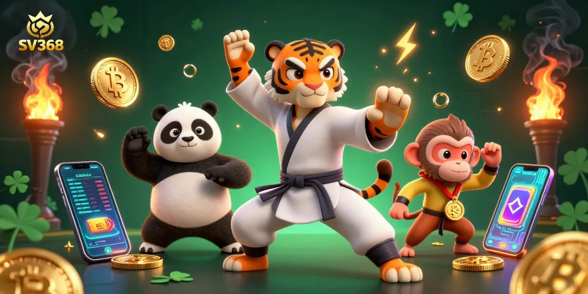 Engage with SV368 for thrilling gaming action featuring a kung fu tiger and crypto elements.