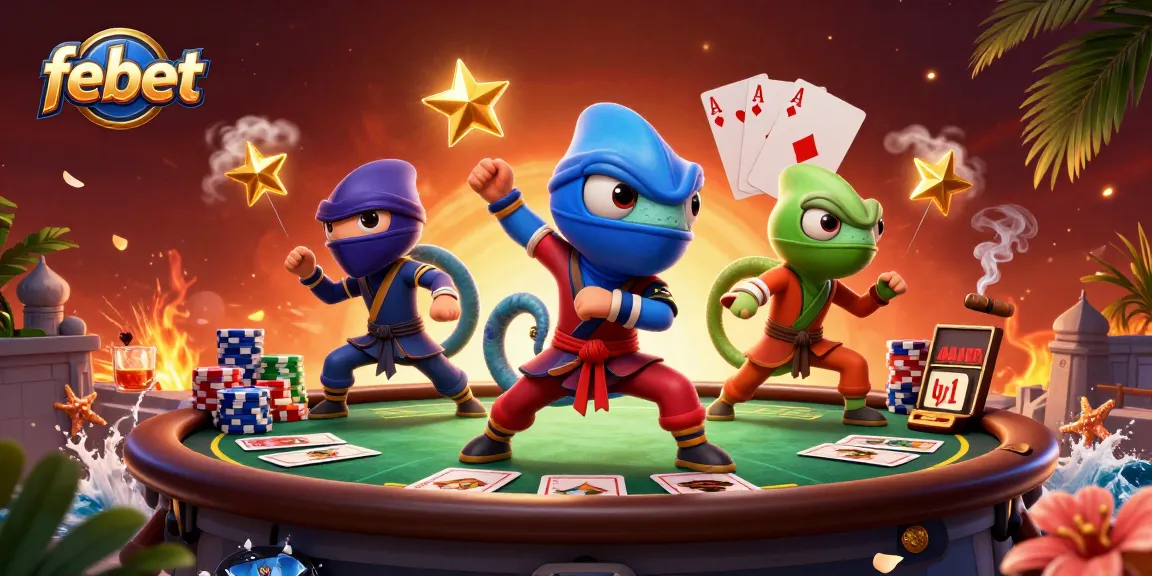 Join the thrilling action at febet with ninja chameleons showcasing poker skills and dynamic gameplay.