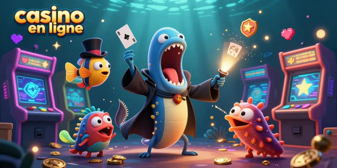 Casino en ligne : une scène ludique avec un poisson-lanterne et une anguille gulper en magie, jeux 3D animés.