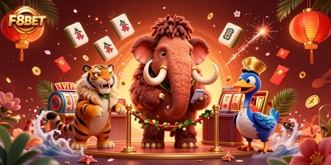 Experience the vibrant gaming world of F8BET with a dynamic 3D casino illustration featuring captivating characters.