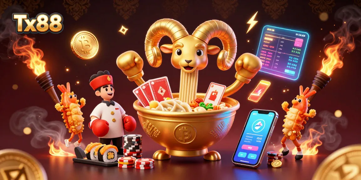 Engage in thrilling gameplay at Tx88 with dynamic crypto-themed casino illustration.