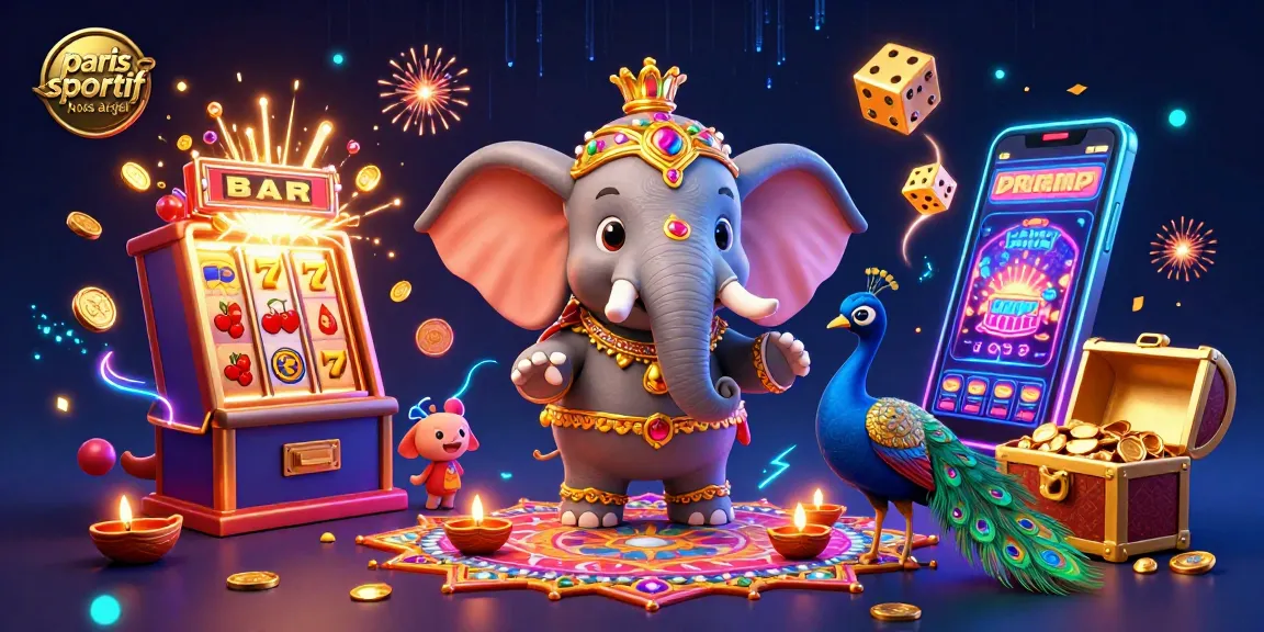 Visualisez un éléphant diwali ornée en or dans un univers de paris sportif hors arjel.