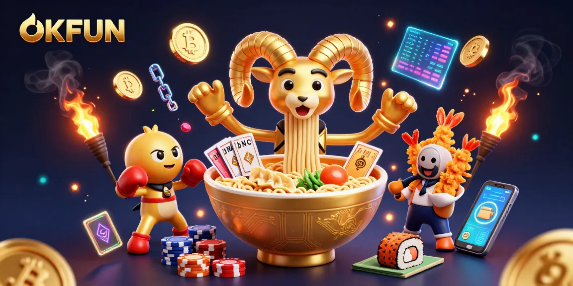 Experience thrilling gameplay at OKFUN with cartoon characters dealing cards and stacking chips.