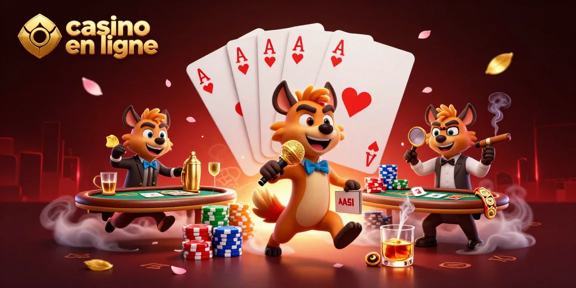 Jouez au casino en ligne avec une scène animée de personnages amusants.