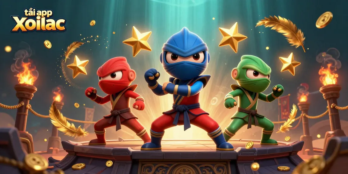Tăng cơ hội thắng lớn khi tải app xoilac với 3D chameleon ninjas showcasing thrilling action and dynamic casino elements.