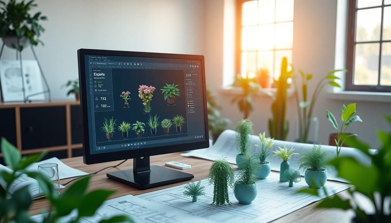 Visualize Plant 3D modeling in a professional workspace showcasing digital plant designs.