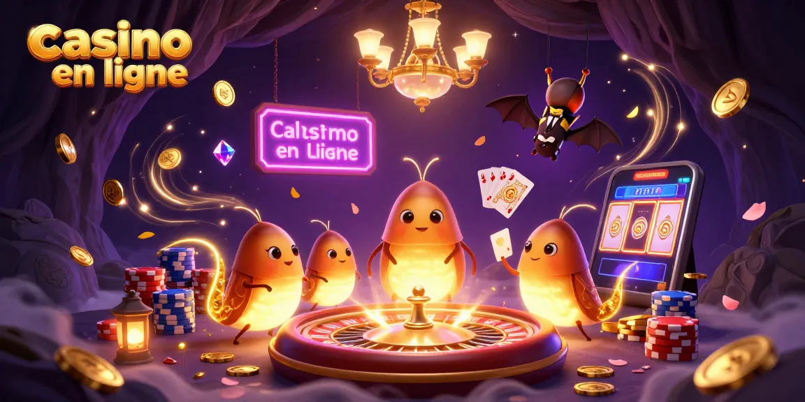 Vivez l'expérience d'un casino en ligne avec des vers luisants illuminant une scène dynamique.