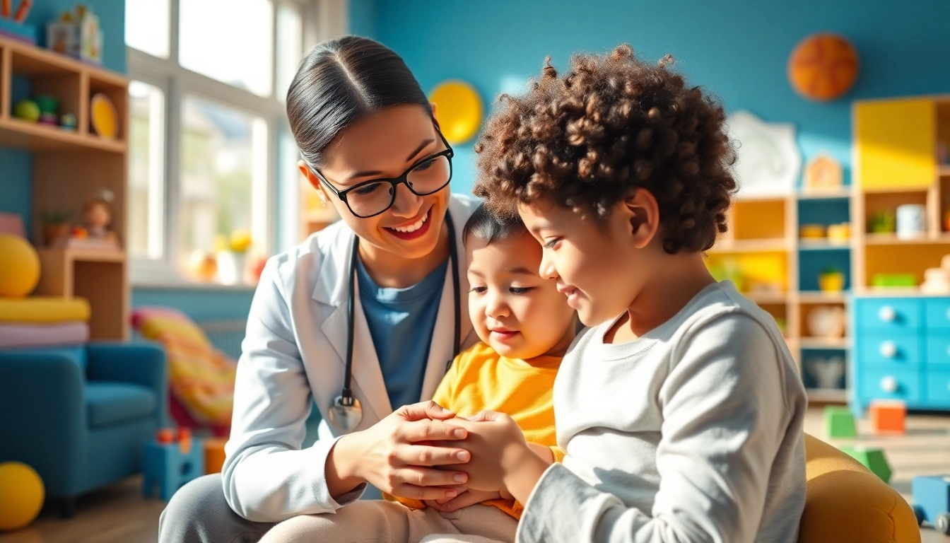 Engaging ABA services therapy session showcasing a therapist and child interaction.