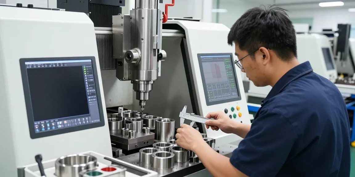 Skilled technician machining custom stainless steel parts using advanced CNC equipment in a clean workspace.