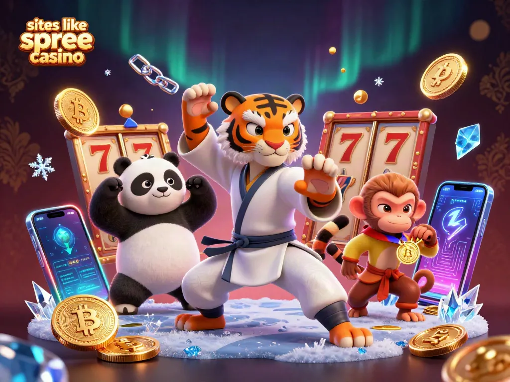 Experience the excitement at sites like spree casino featuring characters in a vibrant 3D gaming scene.