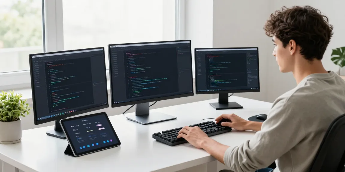 Experience the innovative world of 2113 Apps in a bright tech workspace.