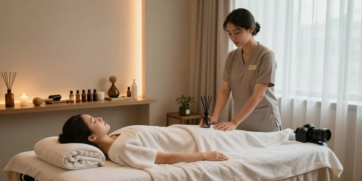 마포출장마사지 therapy session with skilled therapist creating a relaxing atmosphere.