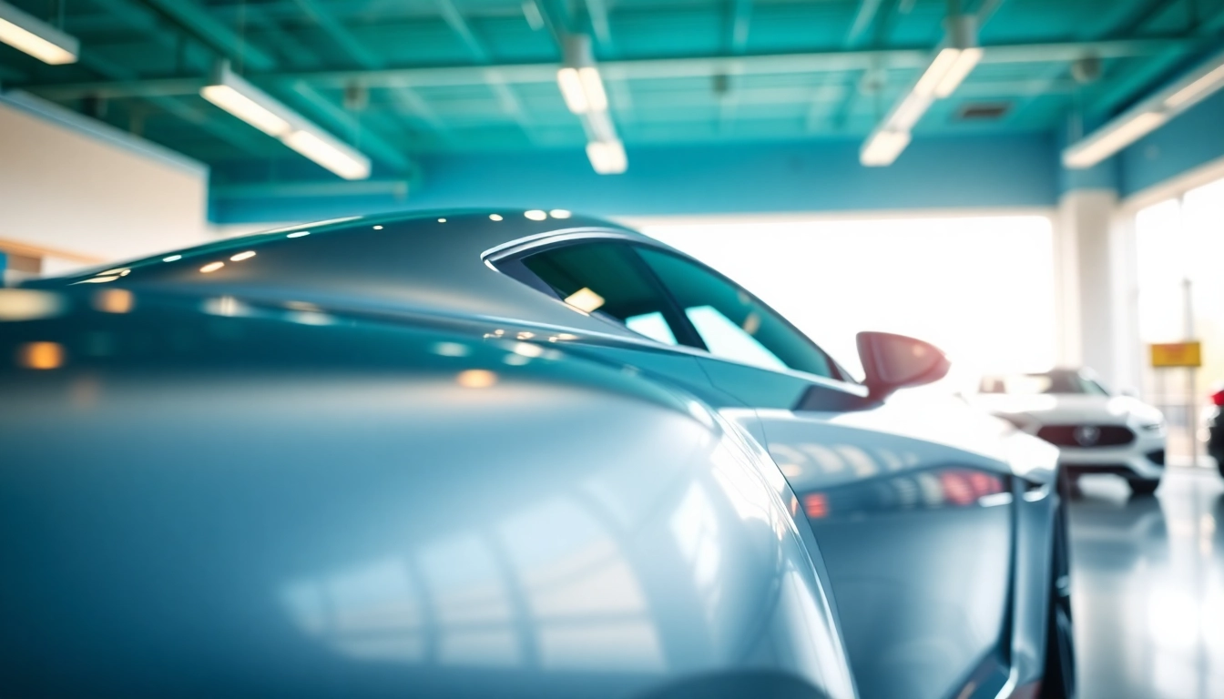 Looking to buy a new car? Explore a stylish vehicle in a modern dealership.