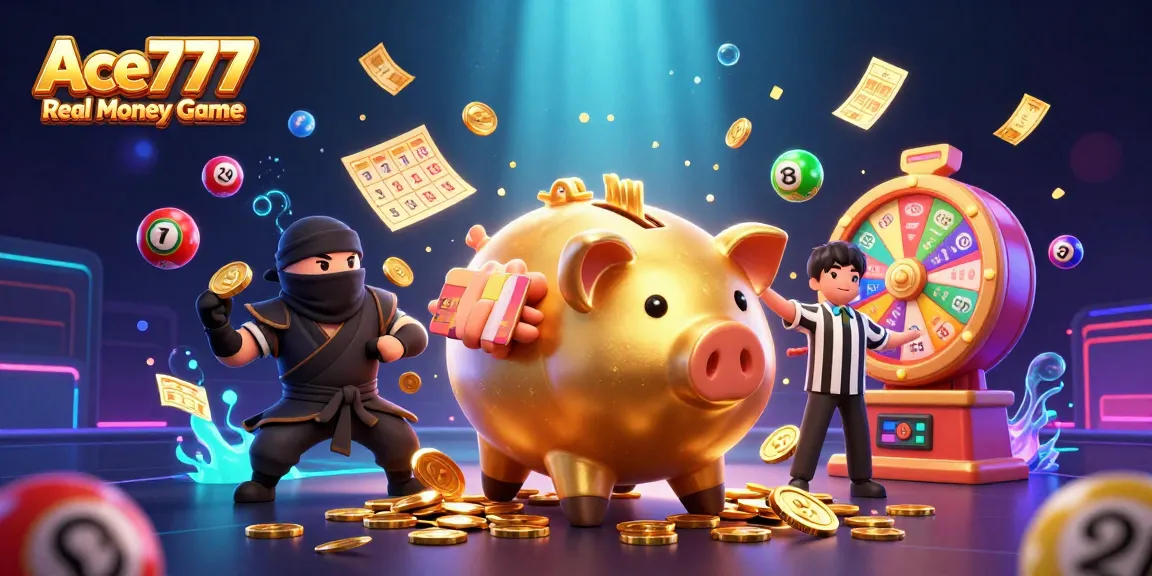 Experience vibrant gaming with Ace777 Real Money Game featuring dynamic characters and casino symbols.