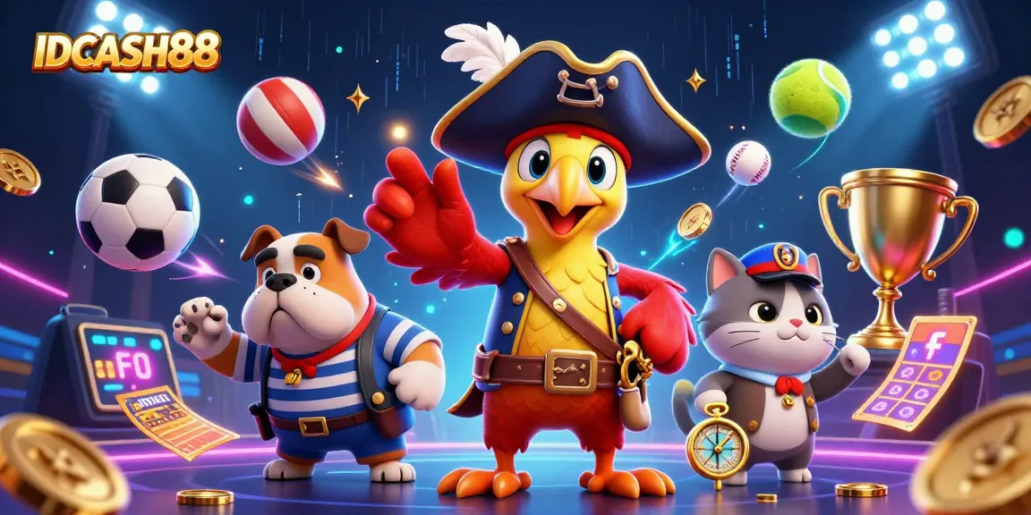 Experience dynamic sports action with IDCASH88 featuring a pirate captain and his crew.